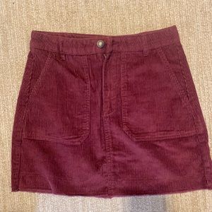 ASOS Burgundy Corduroy Mini Skirt